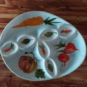 Vegetable Design Ceramic Serving Platter